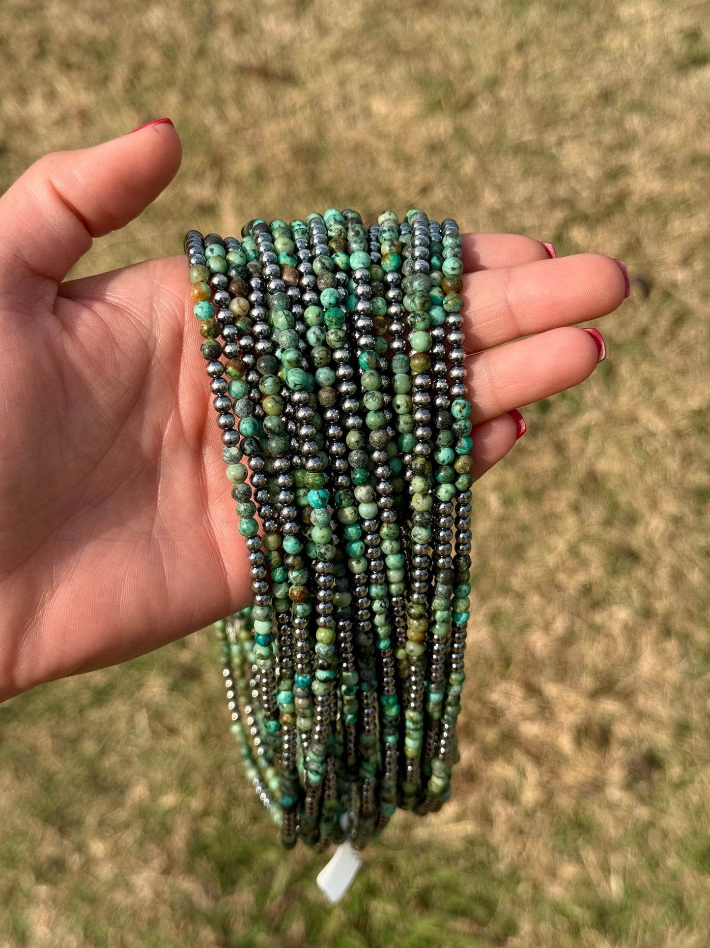 Sterling Silver & African Turquoise Necklace – 19”